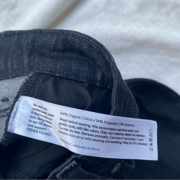 Eileen Fisher Organic Cotton Size 8 Dark Wash Black Denim - Picture 6 of 7